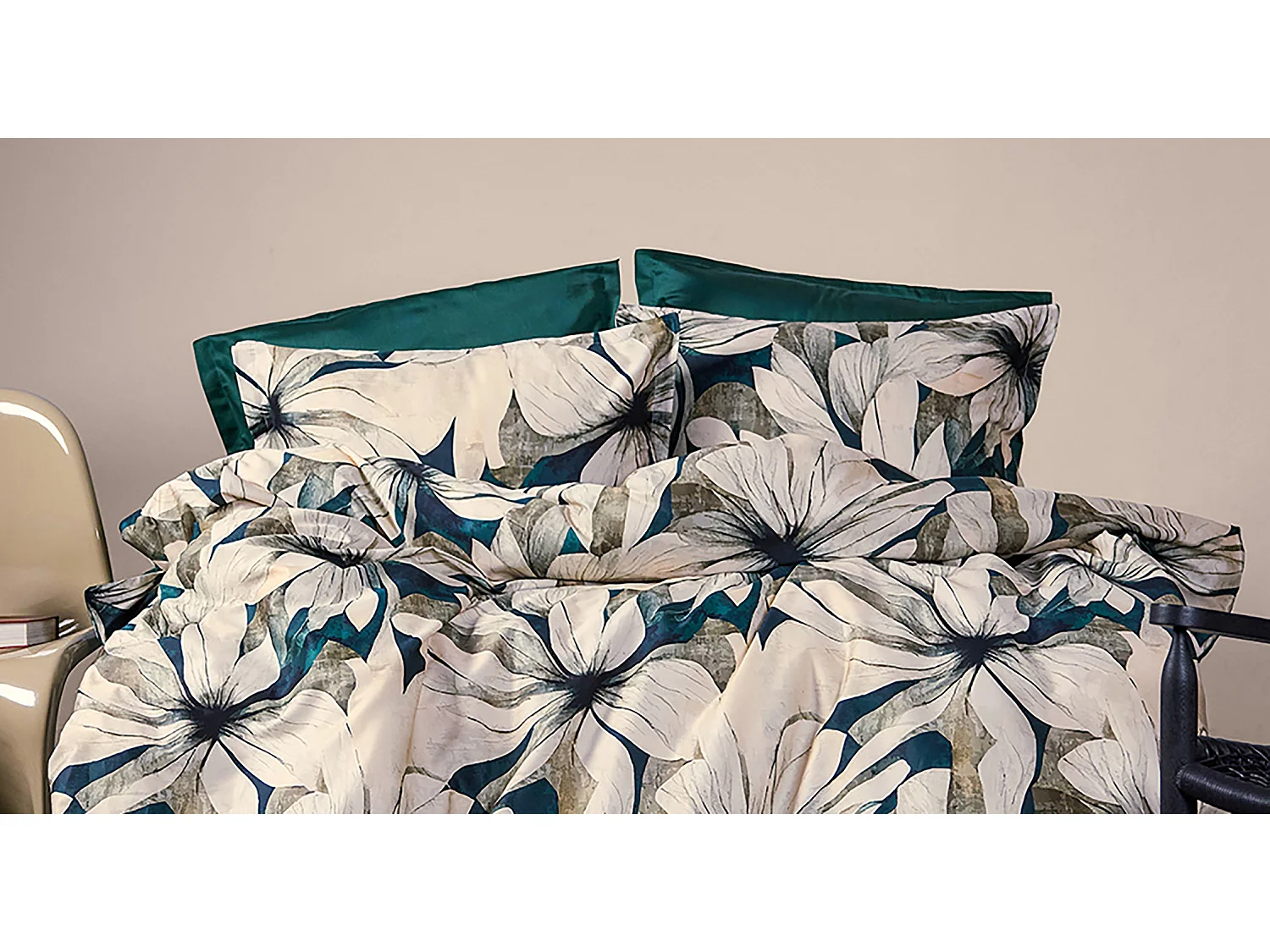 Bettwäschegarnitur 240x220 cm+2 Kopfkissenbez 63x63 cm-Baumwollsatin