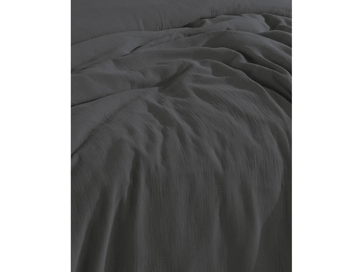 Bettwäschegarnitur 1 Bettbezug 240x220 cm+2 Kopfkissenbez Baumwollgaze