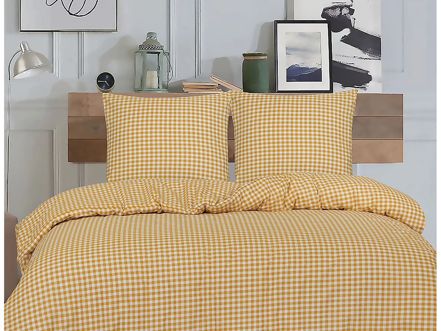 1 persoons beddengoed 140x200 cm+1 kussensloop 65x65 cm in katoen