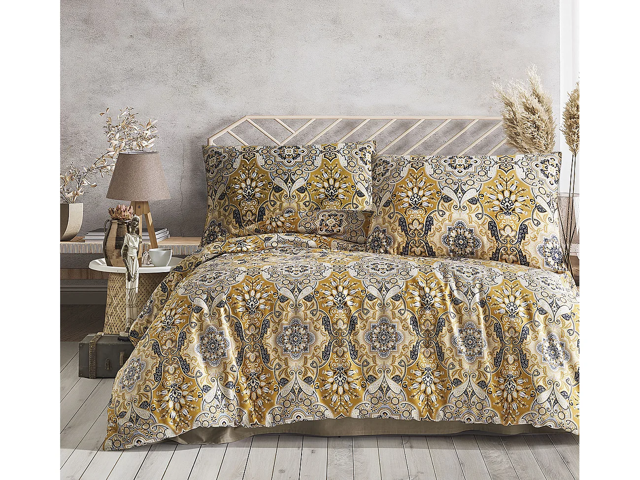 2 persoons beddengoed 200x200 cm+2 kussenslopen 65x65 cm in katoen