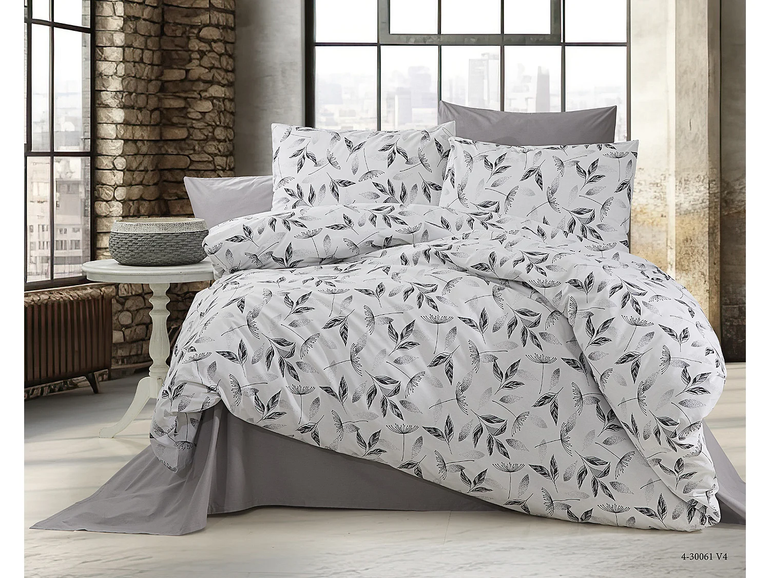 1 persoons beddengoed 140x200 cm+1 kussensloop 65x65 cm in katoen