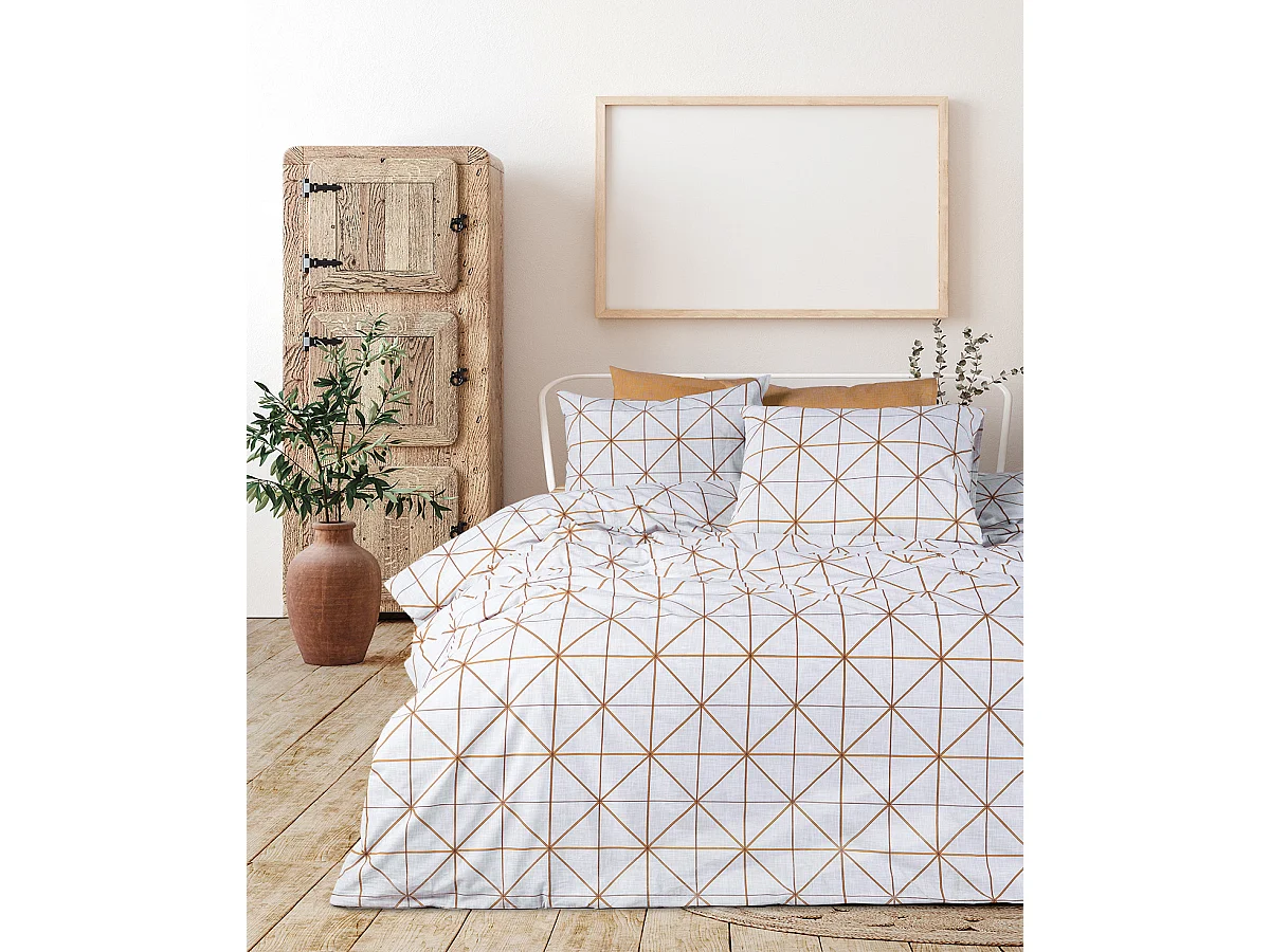 2 persoons beddengoed 240x220 cm+2 kussenslopen 65x65 cm in katoen