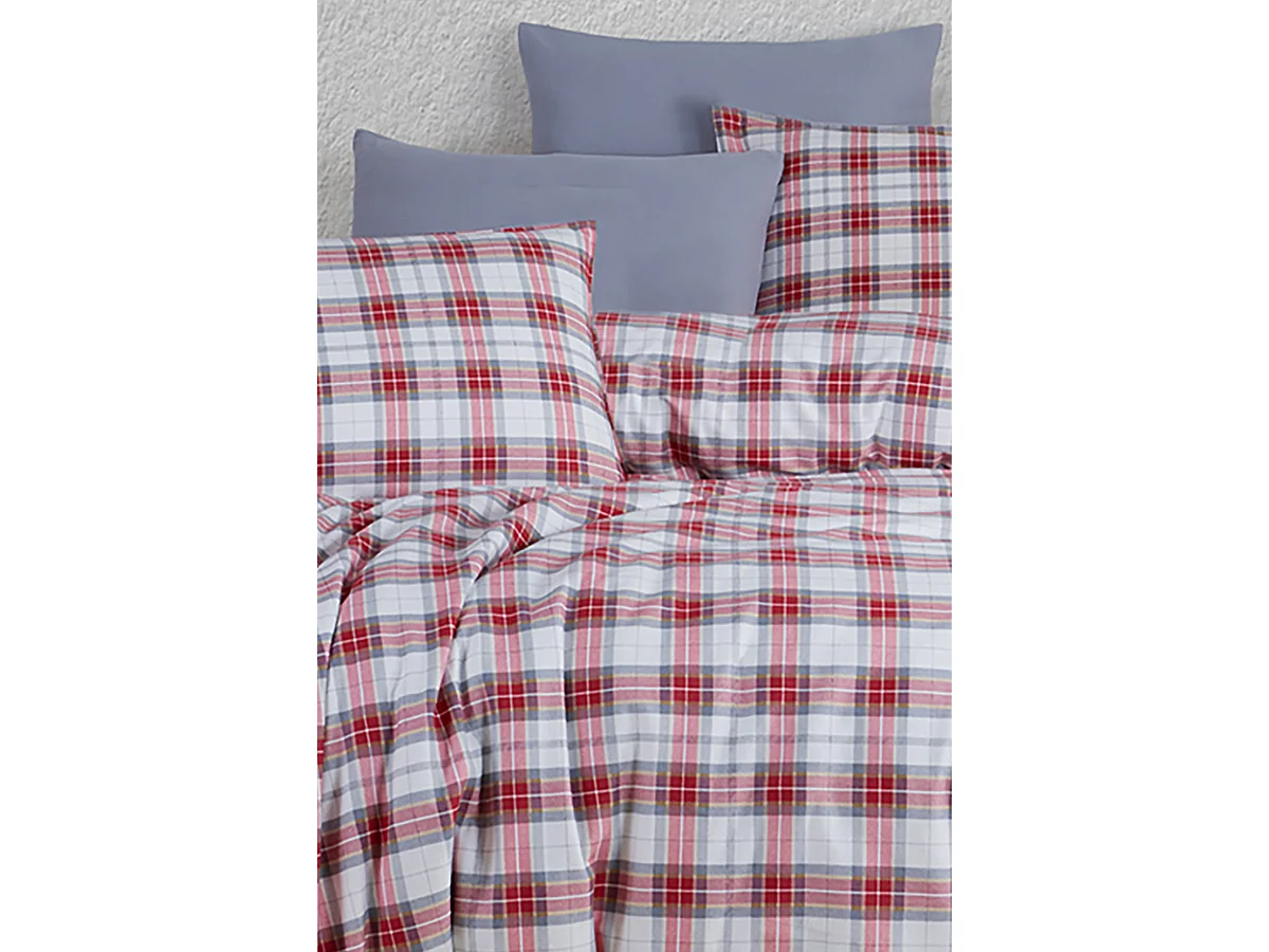 2 persoons beddengoed 200x200 cm+2 kussenslopen 65x65 cm in katoenen flanel