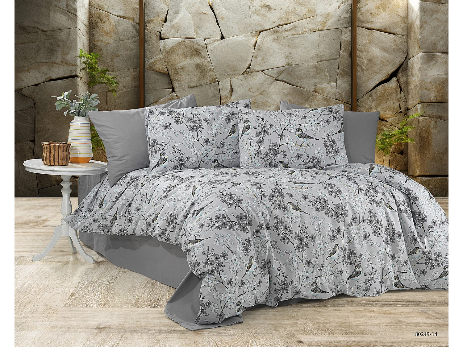 1 persoons beddengoed 140x200 cm+1 kussensloop 65x65 cm in katoen