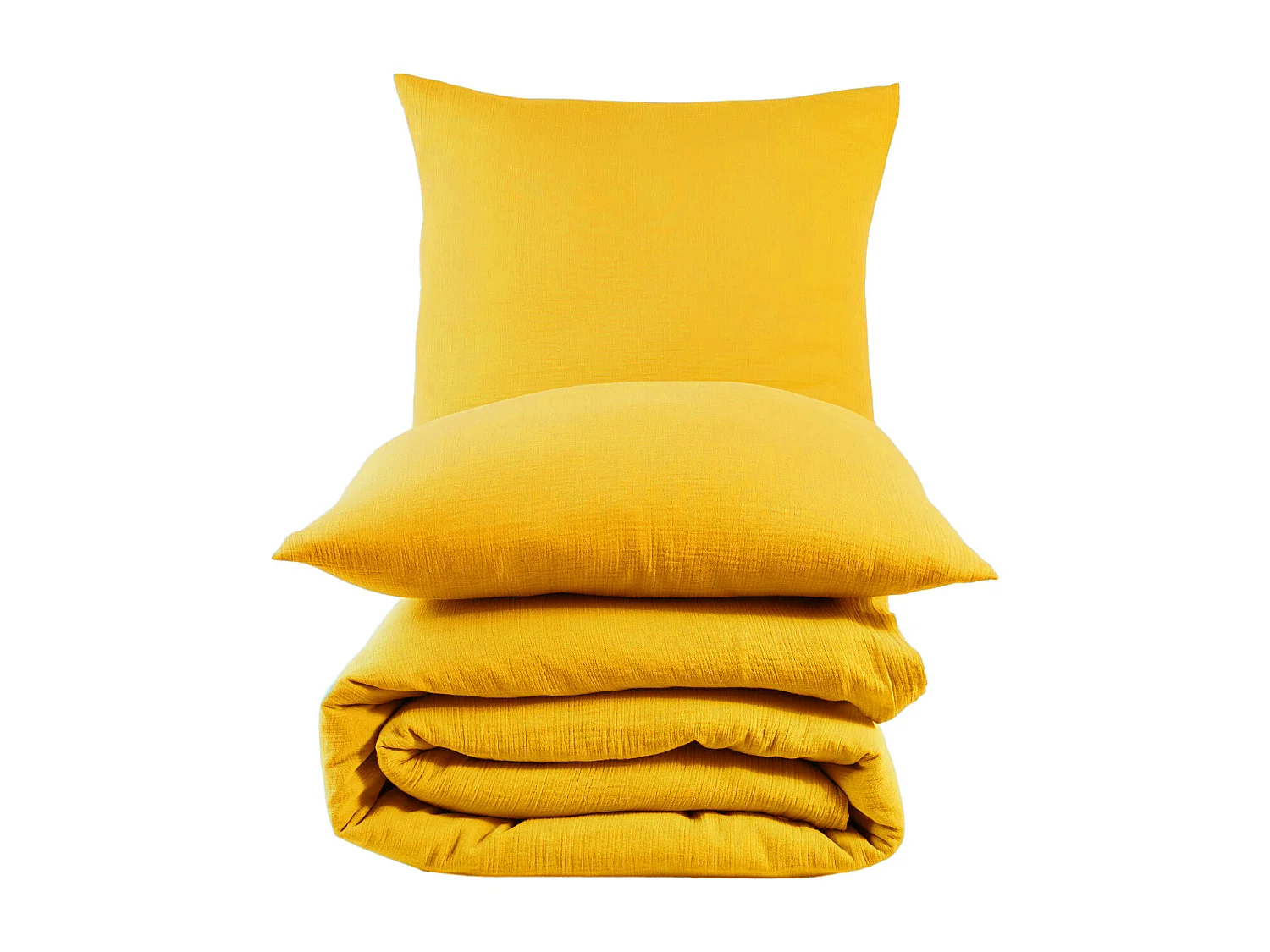 2 persoons beddengoed 200x200 cm+2 kussenslopen 65x65 cm in katoen gaas mousseline