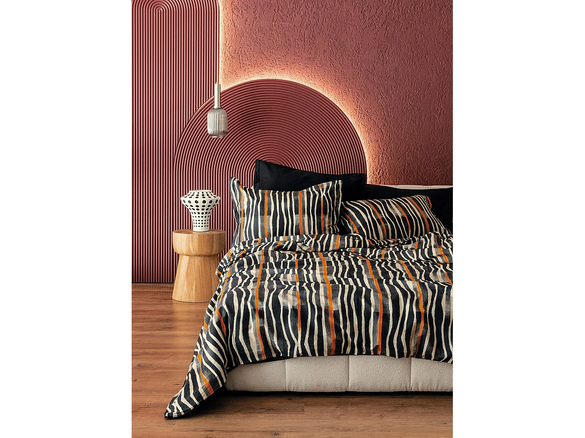 Bettwäschegarnitur 240x220 cm+2 Kopfkissenbez 63x63 cm-Baumwollsatin