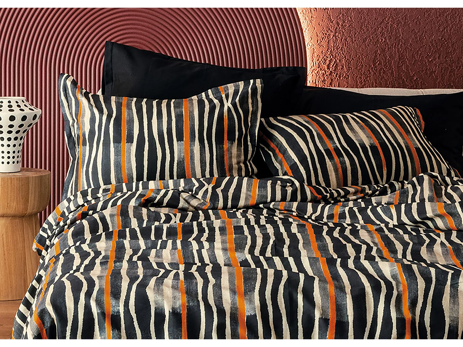 Bettwäschegarnitur 240x220 cm+2 Kopfkissenbez 63x63 cm-Baumwollsatin