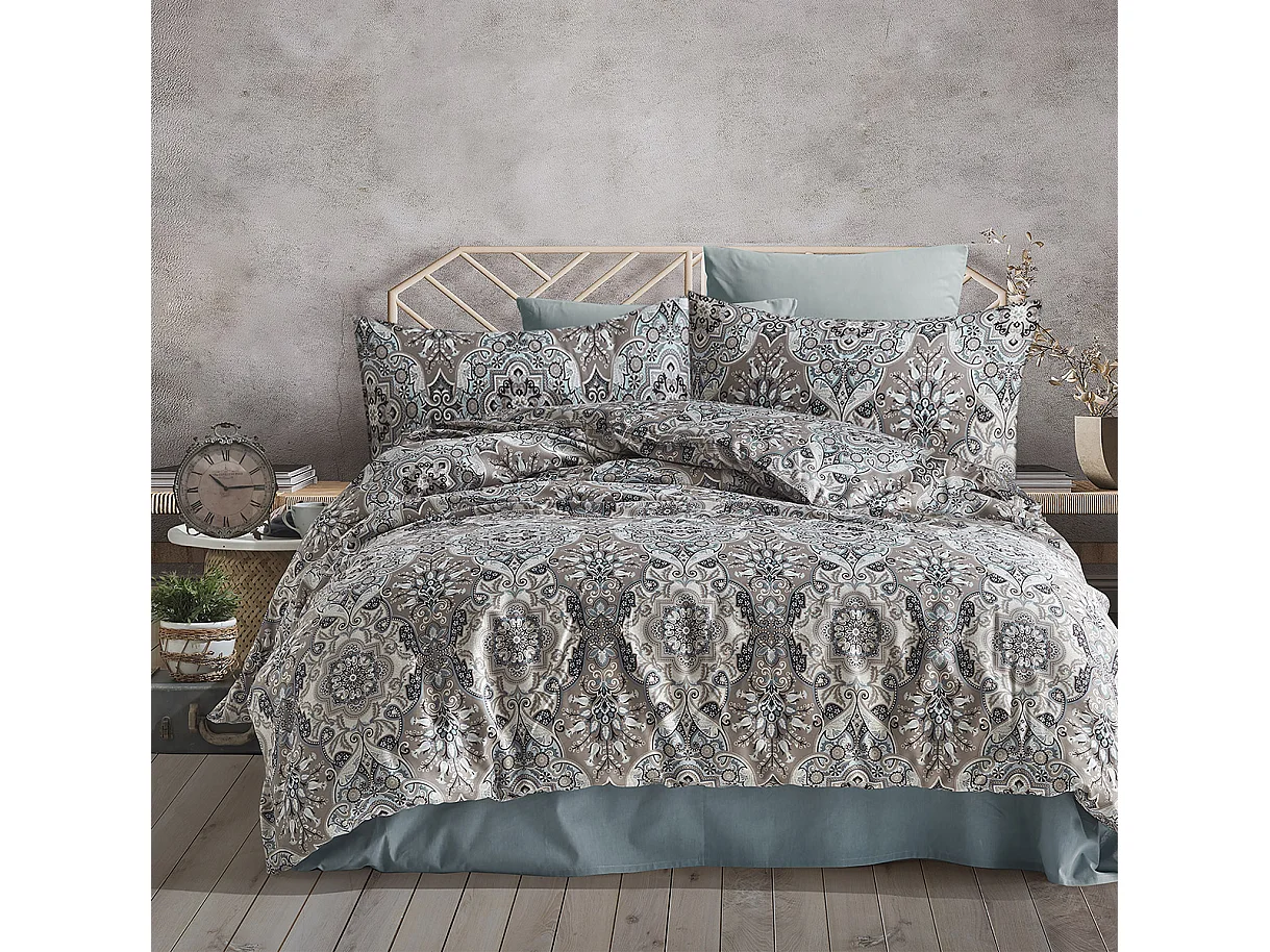 Parure de lit  2 personnes  200x200 cm satin de coton imprimé