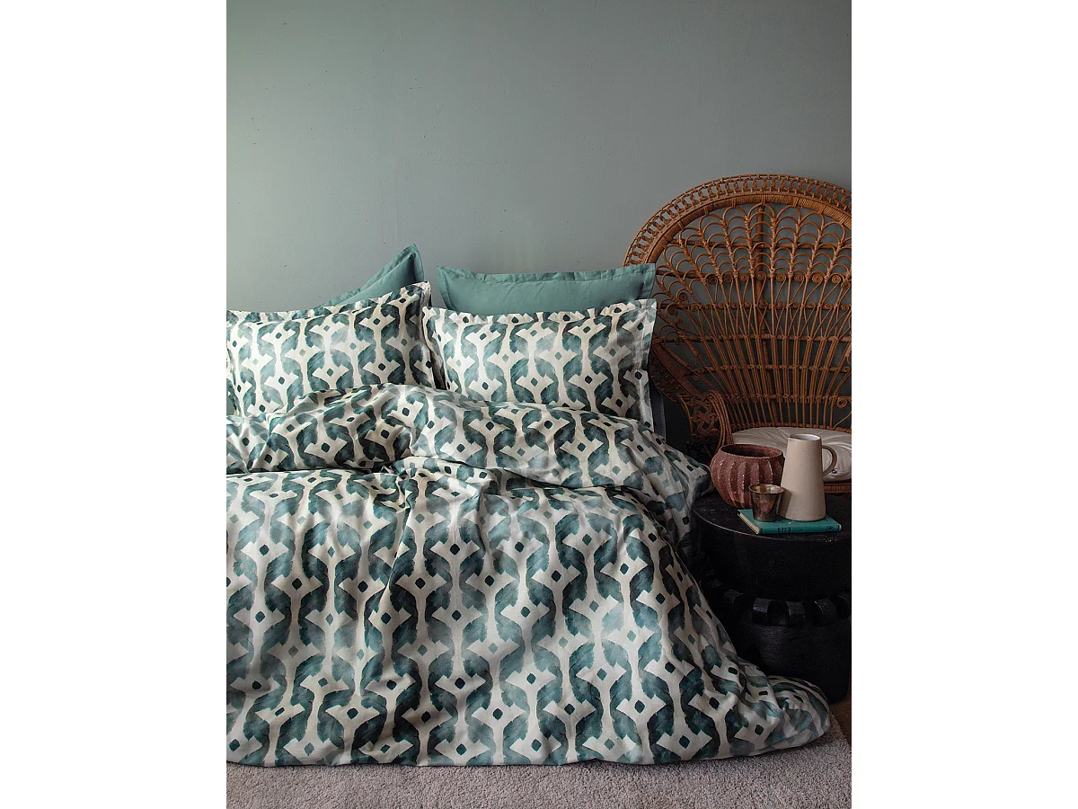 Bettwäschegarnitur 240x220 cm+2 Kopfkissenbez 63x63 cm-Baumwollsatin