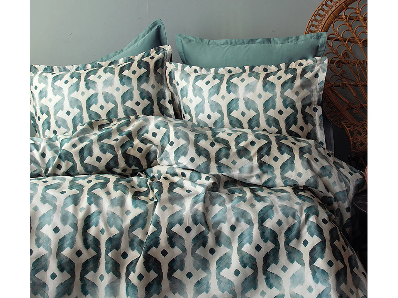 Bettwäschegarnitur 240x220 cm+2 Kopfkissenbez 63x63 cm-Baumwollsatin