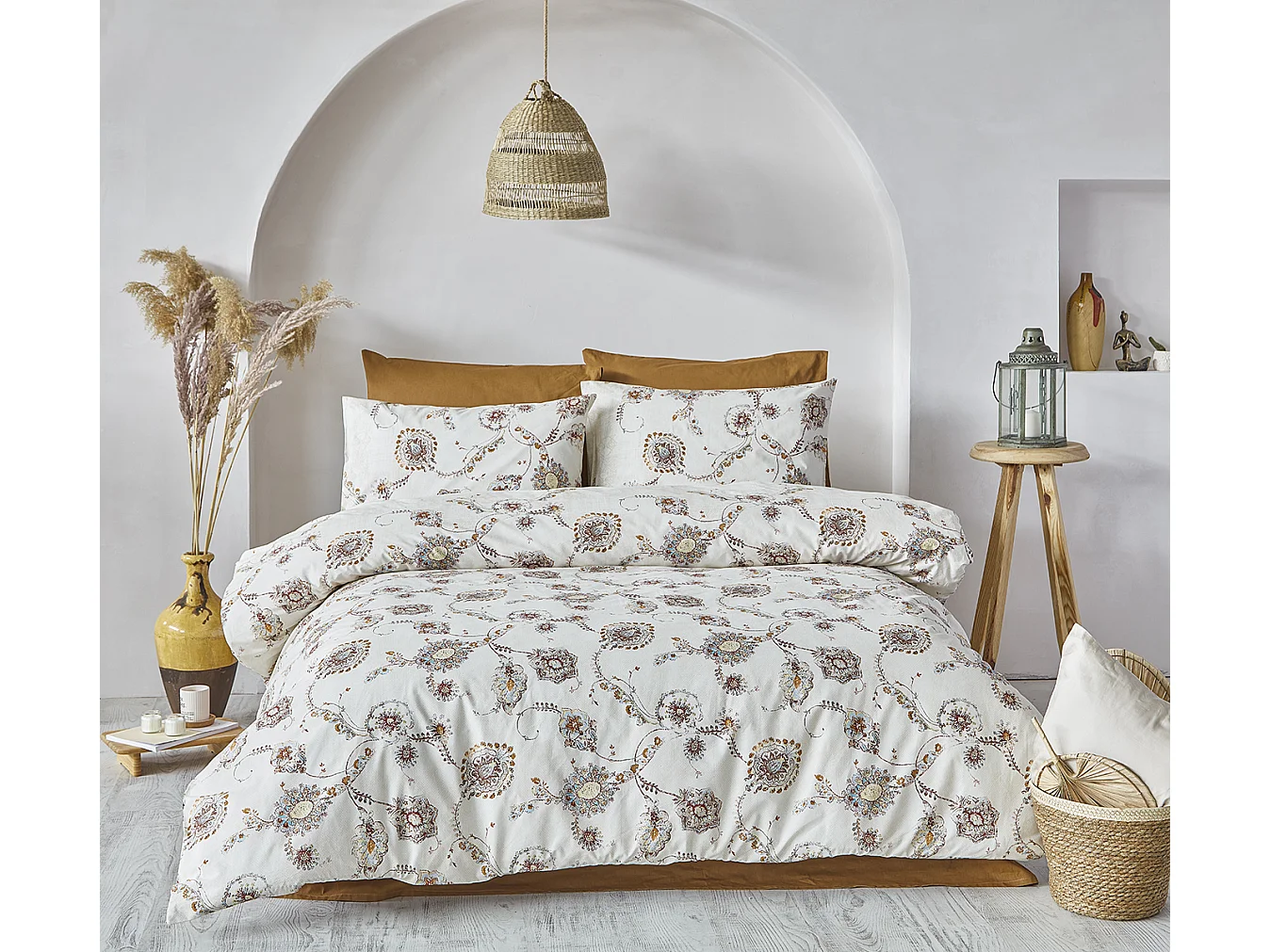 2 persoons beddengoed 200x200 cm+2 kussenslopen 65x65 cm in katoen