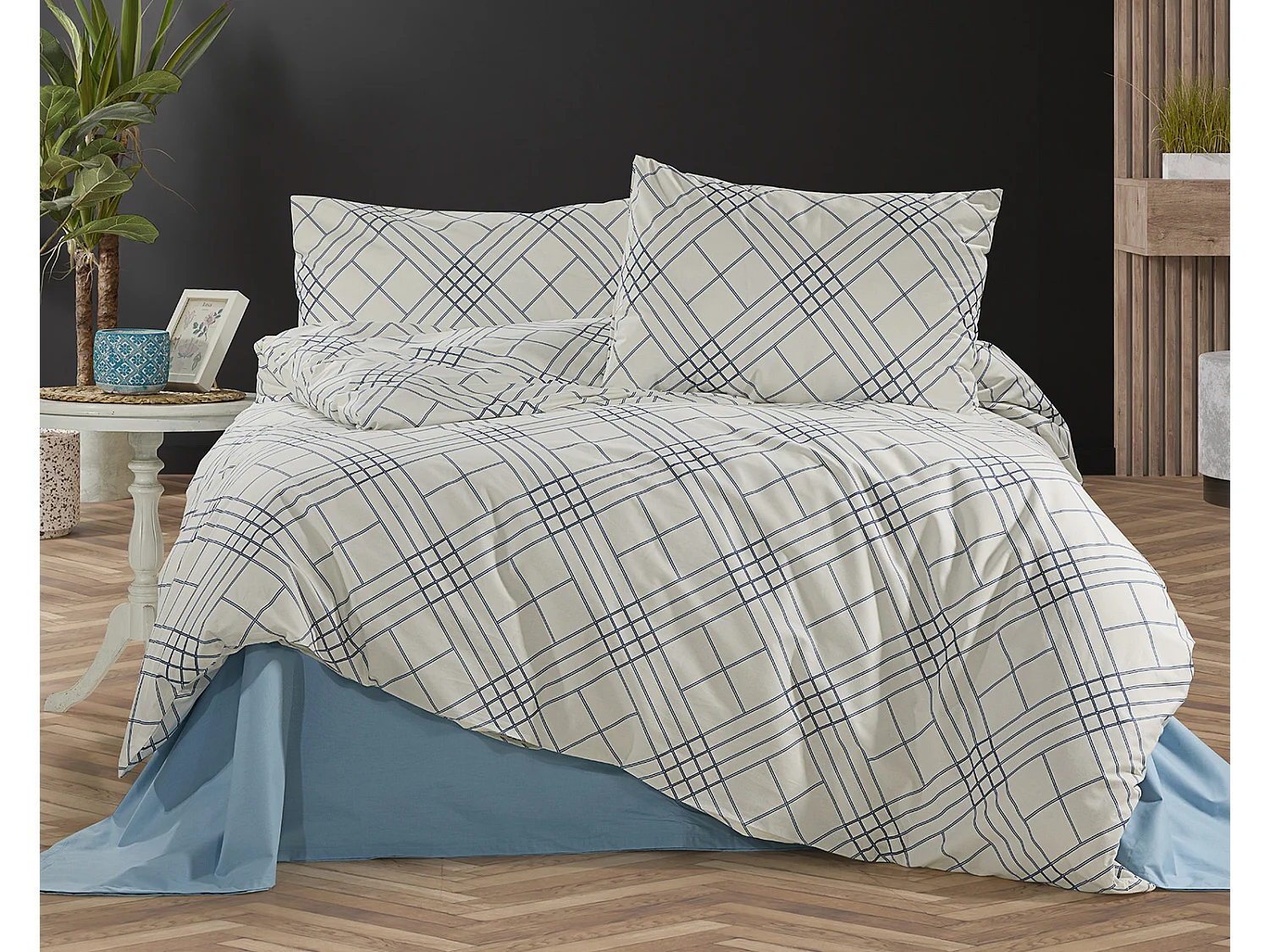 Set letto singolo 140x200 cm+ 1 federa 65x65 cm  100% cotone