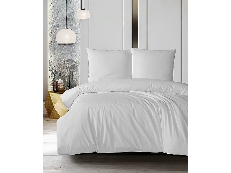 Parure de lit 1 personne 140x200 cm coton uni