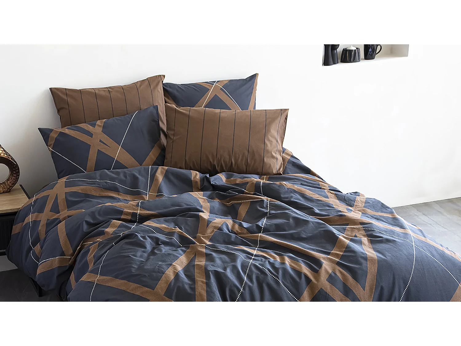 Set letto matrimoniale 200x200 cm+2 federe 65x65 cm 100% cotone