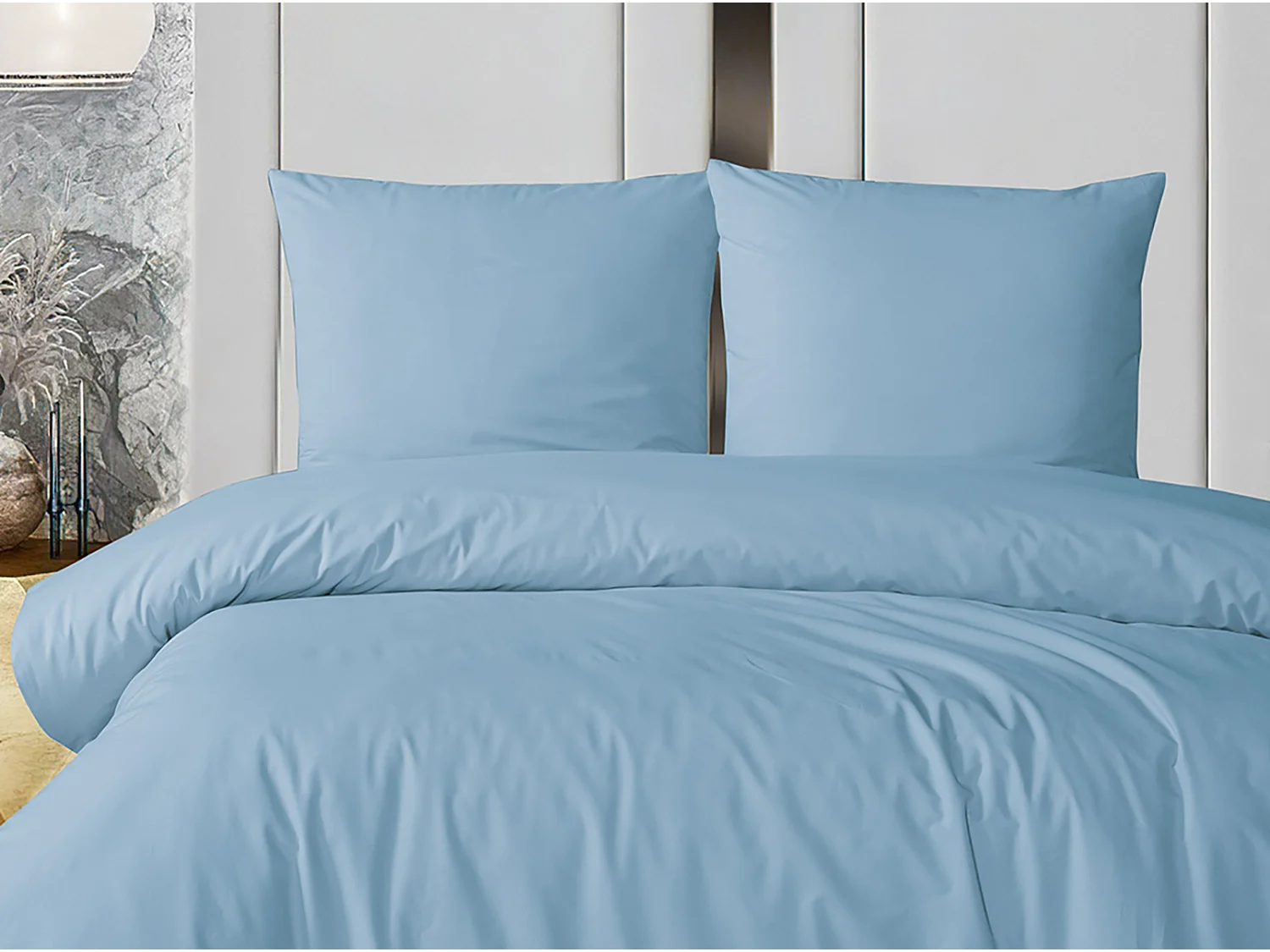 Set letto matrimoniale 200x200 cm+2 federe 65x65 cm 100% cotone