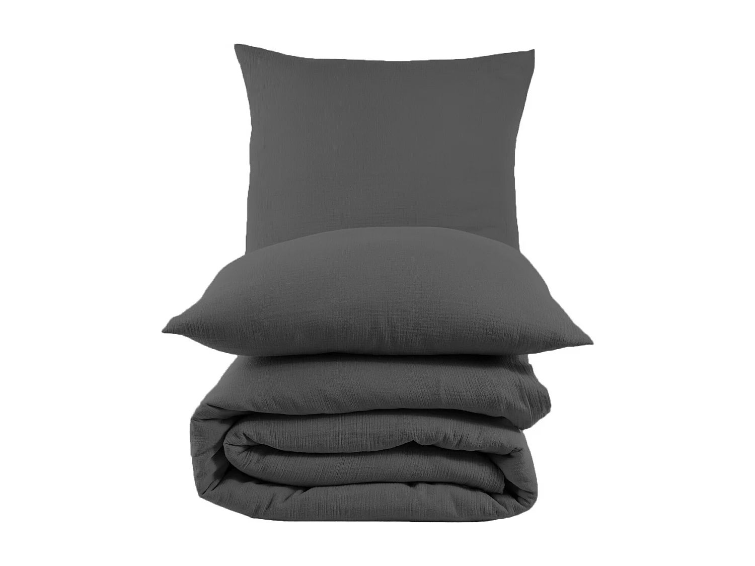 2 persoons beddengoed 200x200 cm+2 kussenslopen 65x65 cm in katoen gaas mousseline