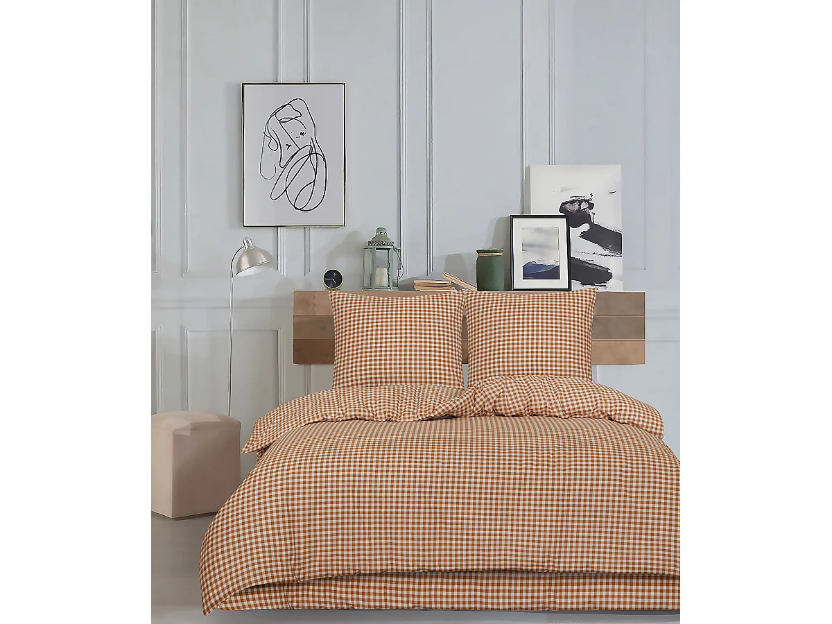 1 persoons beddengoed 140x200 cm+1 kussensloop 65x65 cm in katoen