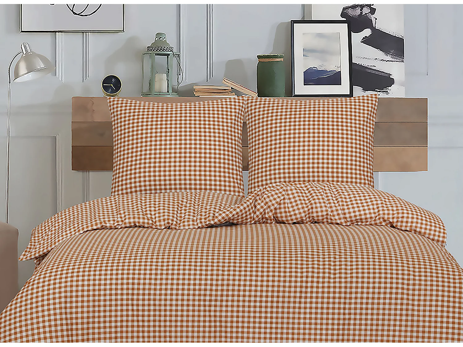 1 persoons beddengoed 140x200 cm+1 kussensloop 65x65 cm in katoen