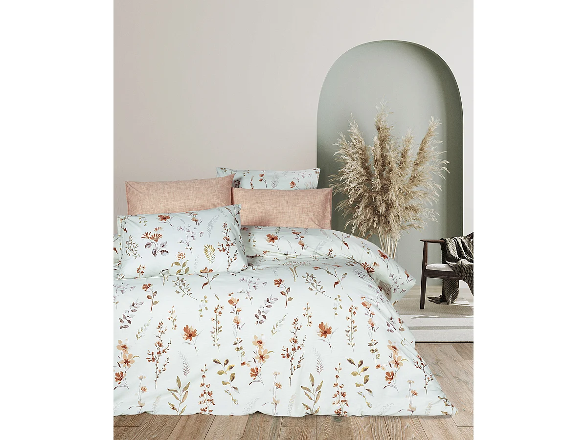 Bettwäschegarnitur 1 Bettbezug 240x220 cm+2 Kopfkissenbez 65x65 cm