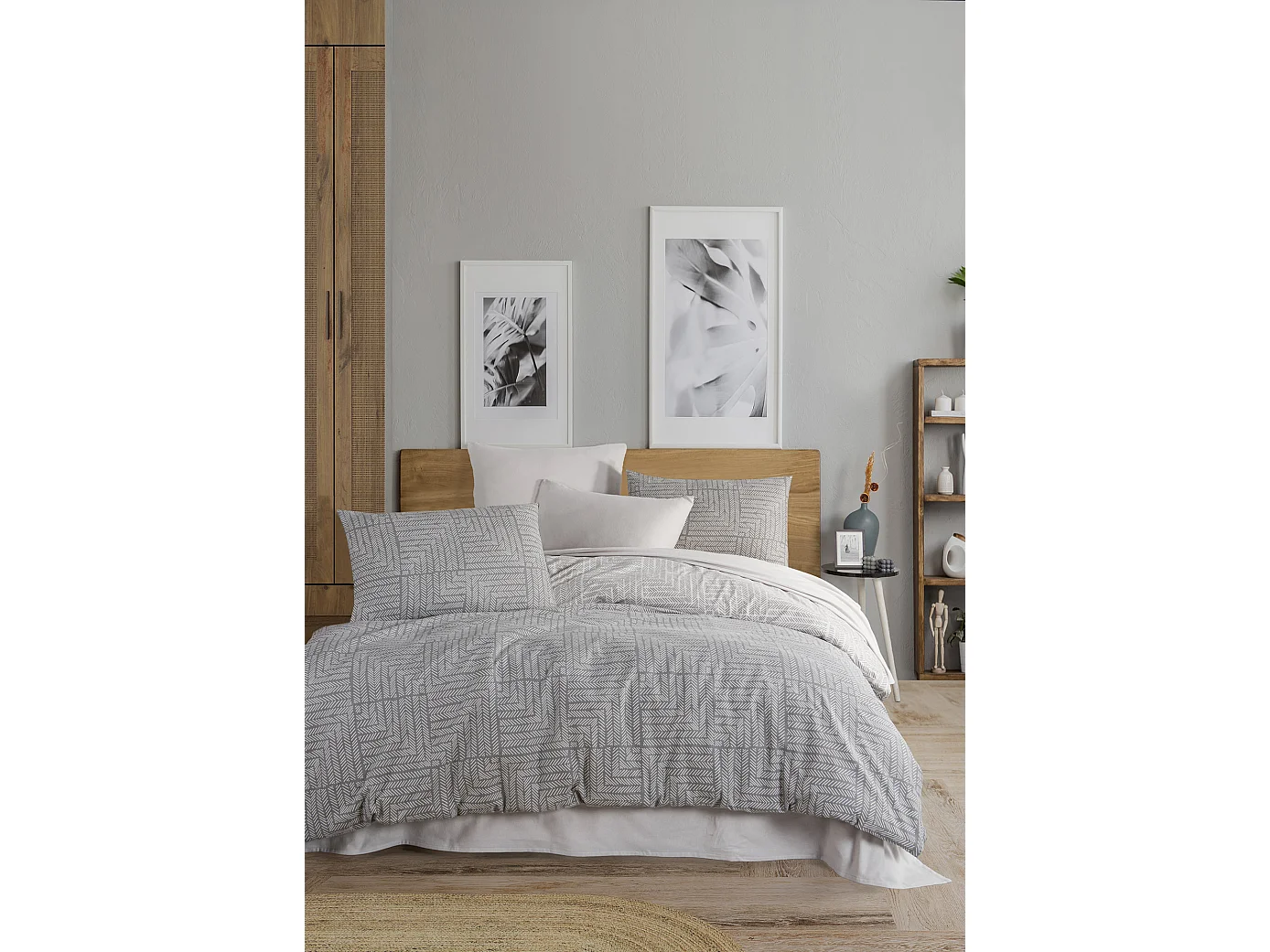 2 persoons beddengoed 200x200 cm+2 kussenslopen 65x65 cm in katoenen flanel