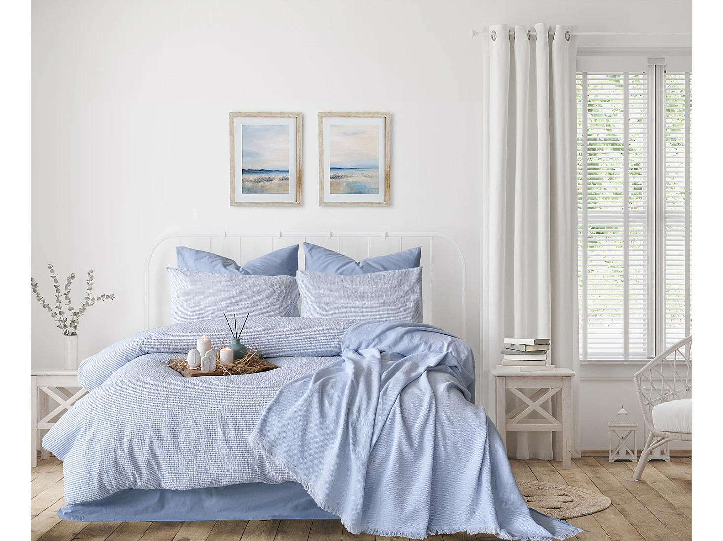 Set letto matrimoniale 200x200 cm+2 federe 65x65 cm 100% cotone