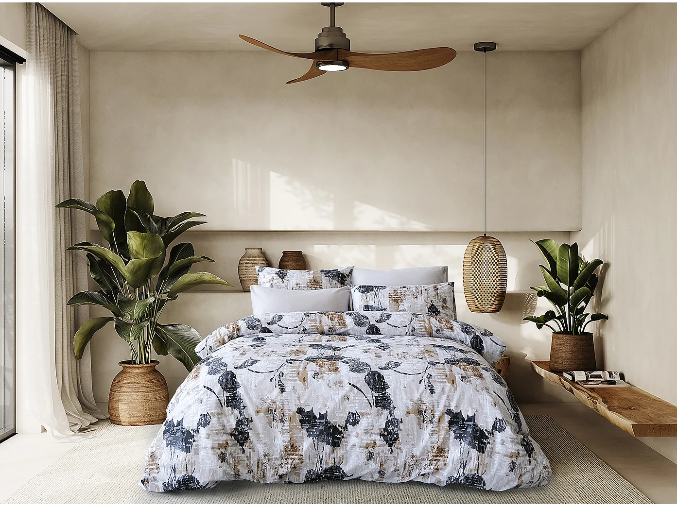 Jogo de cama para 2 pessoas 1 capa de edredão 200x200 cm+2 Fronhas 65x65 cm algodão