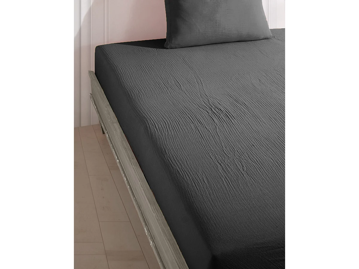 Hoeslaken 160x200 cm katoen gaas mousseline