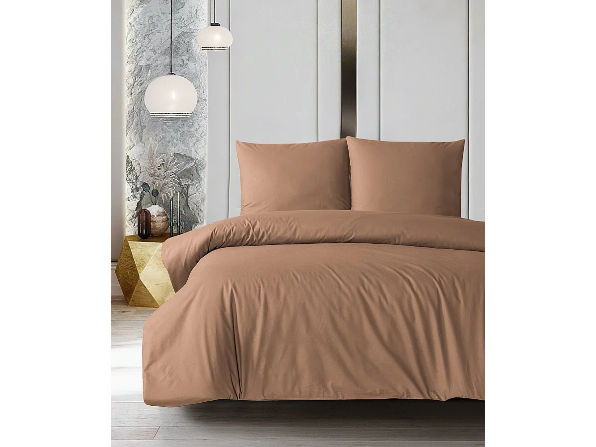 Parure de lit  2 personnes  240x220 cm coton uni
