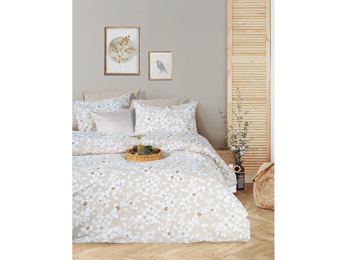 2 persoons beddengoed 200x200 cm+2 kussenslopen 65x65 cm in katoen