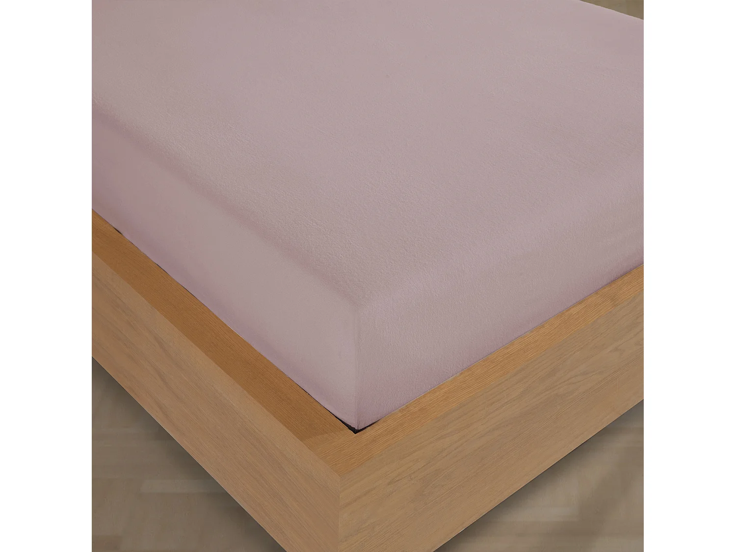 Drap housse 180x200 cm Flanelle de coton rose