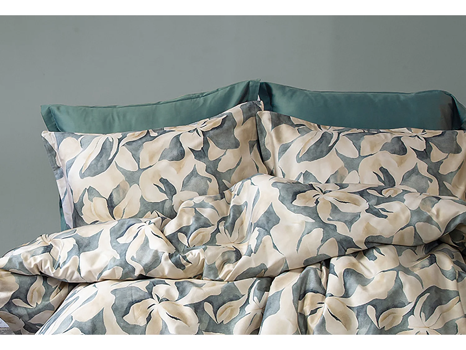Bettwäschegarnitur 240x220 cm+2 Kopfkissenbez 63x63 cm-Baumwollsatin