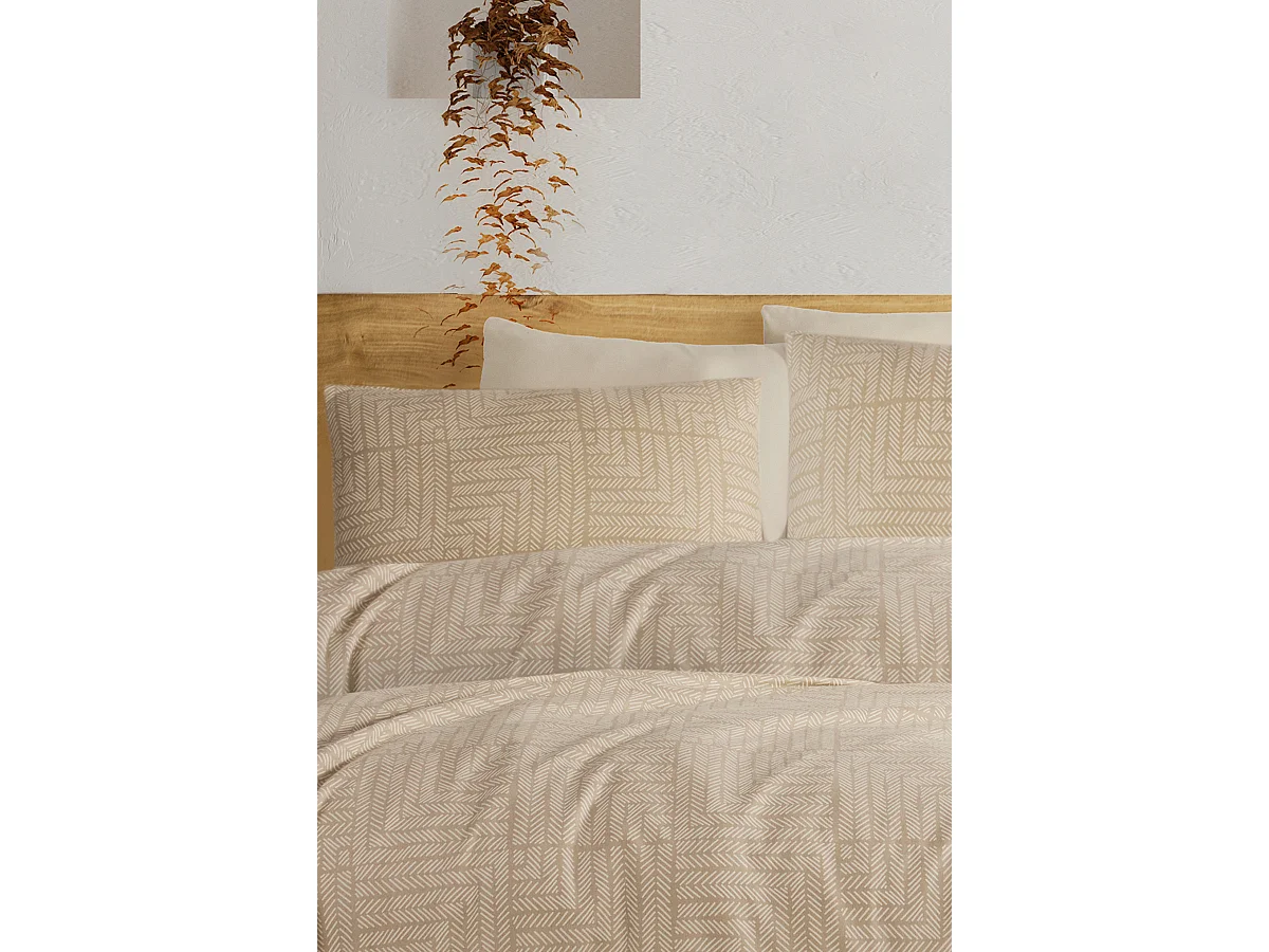 2 persoons beddengoed 200x200 cm+2 kussenslopen 65x65 cm in katoenen flanel