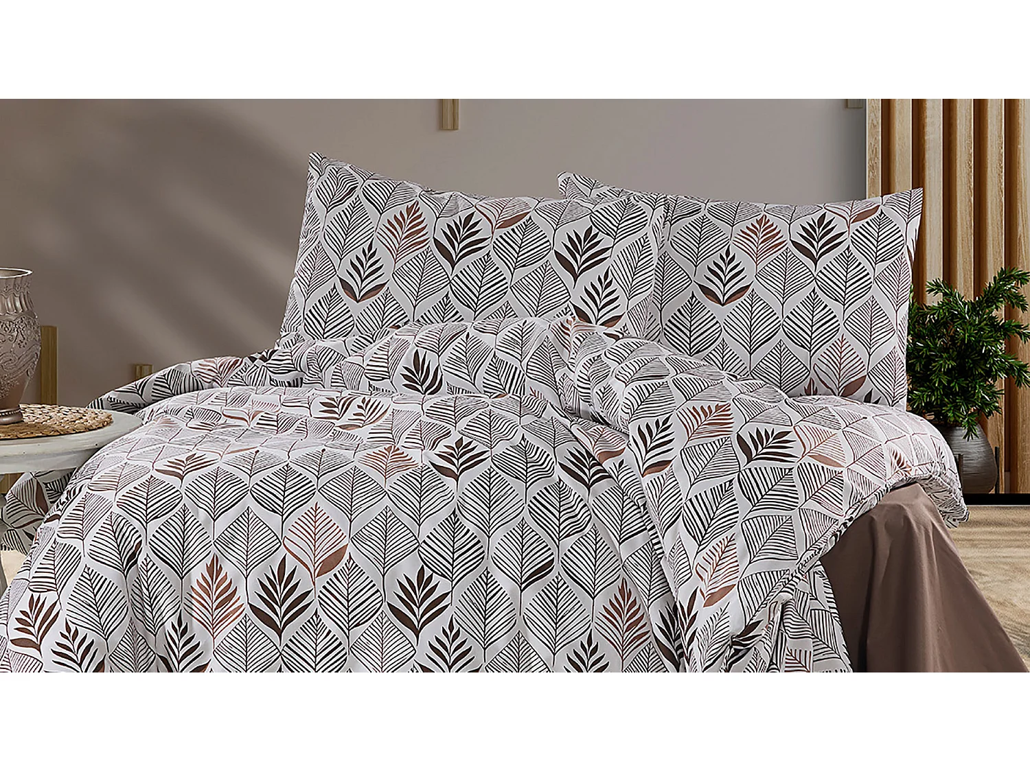 2 persoons beddengoed 200x200 cm+2 kussenslopen 65x65 cm in katoen