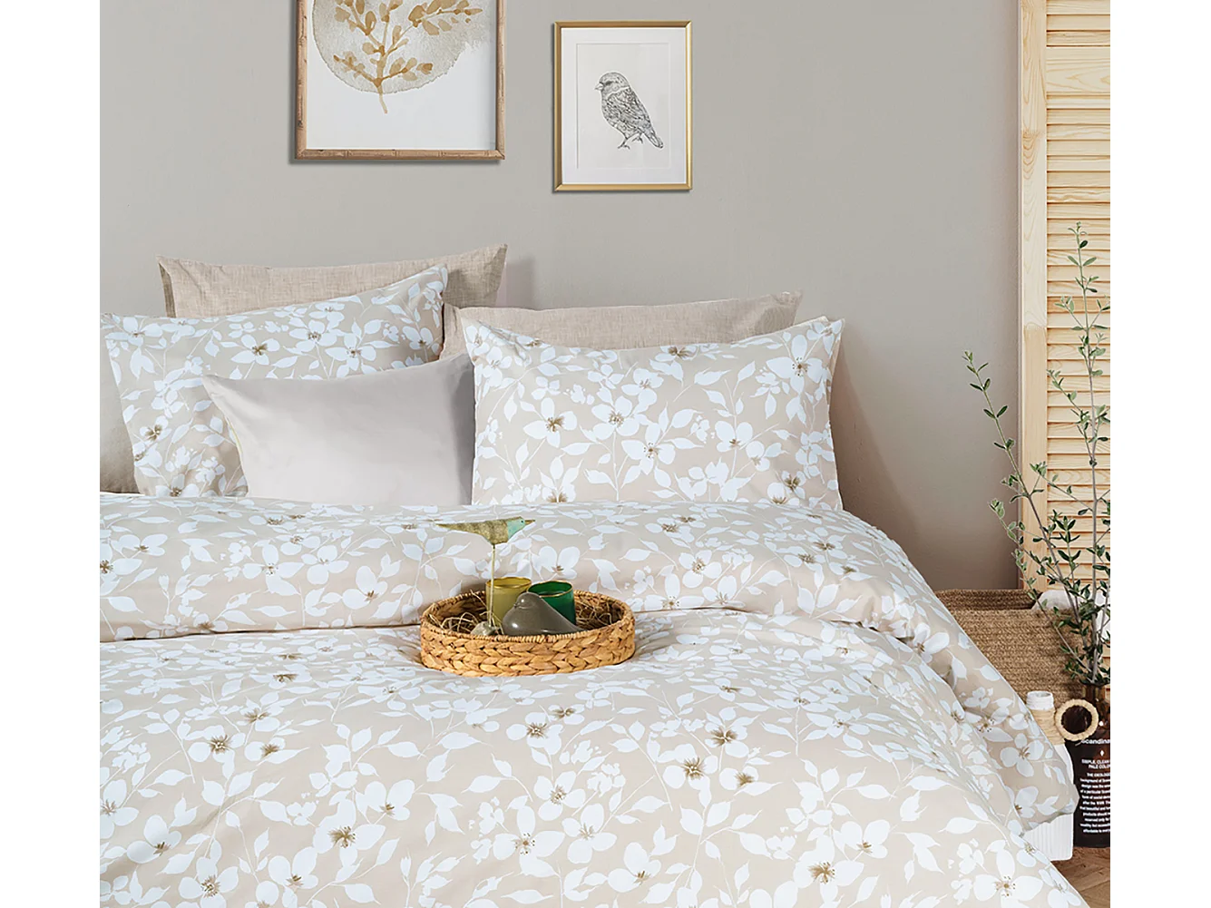 Bettwäschegarnitur 1 Bettbezug 240x220 cm+2 Kopfkissenbez 65x65 cm