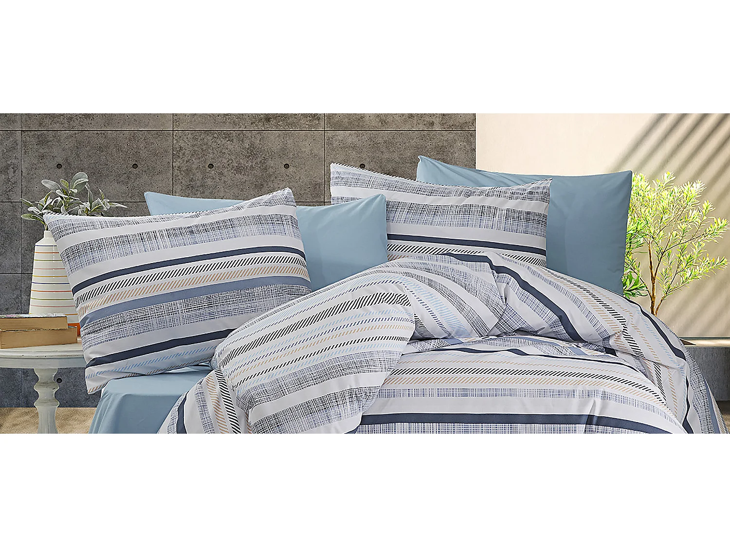 Set letto matrimoniale 200x200 cm+2 federe 65x65 cm 100% cotone