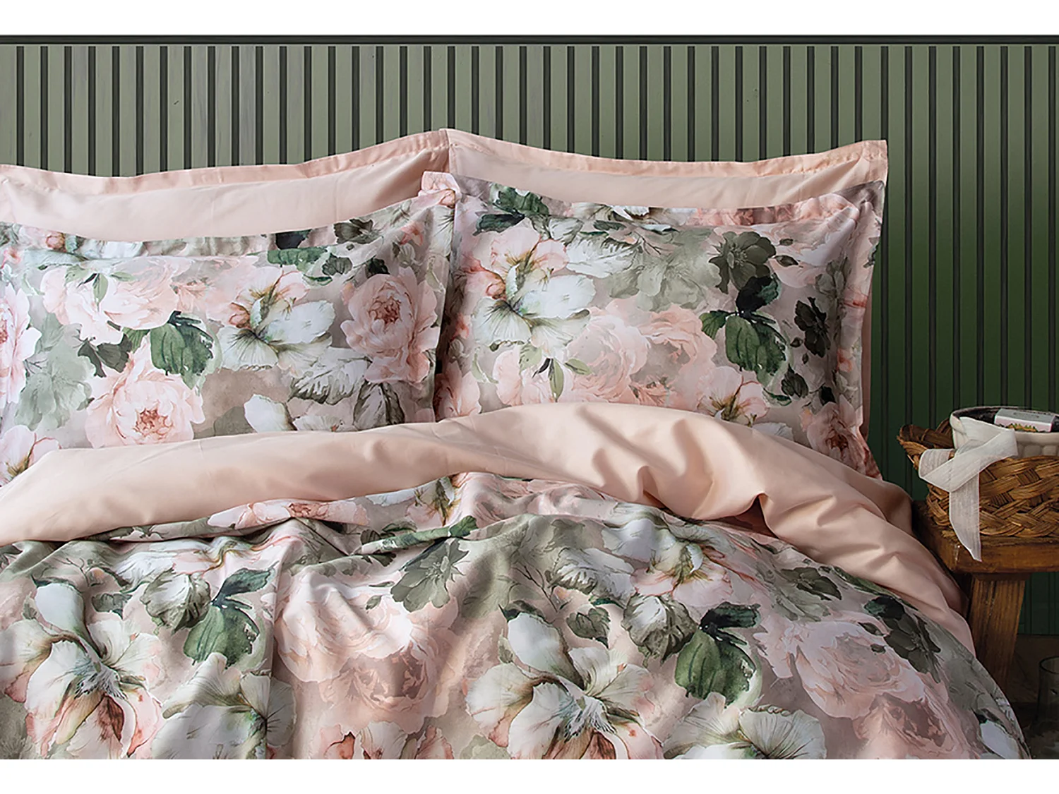 Bettwäschegarnitur 240x220 cm+2 Kopfkissenbez 63x63 cm-Baumwollsatin