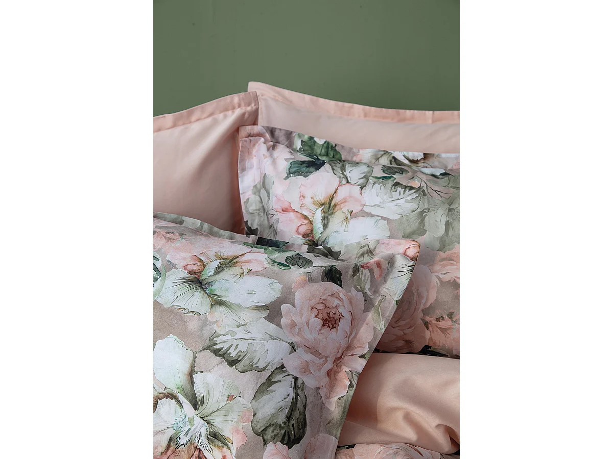 Bettwäschegarnitur 240x220 cm+2 Kopfkissenbez 63x63 cm-Baumwollsatin