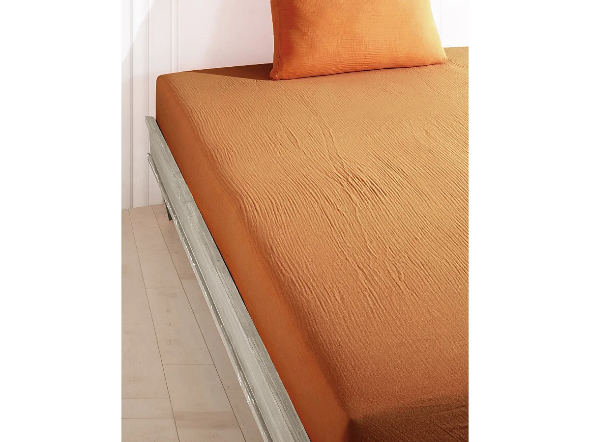 Hoeslaken 160x200 cm katoen gaas mousseline