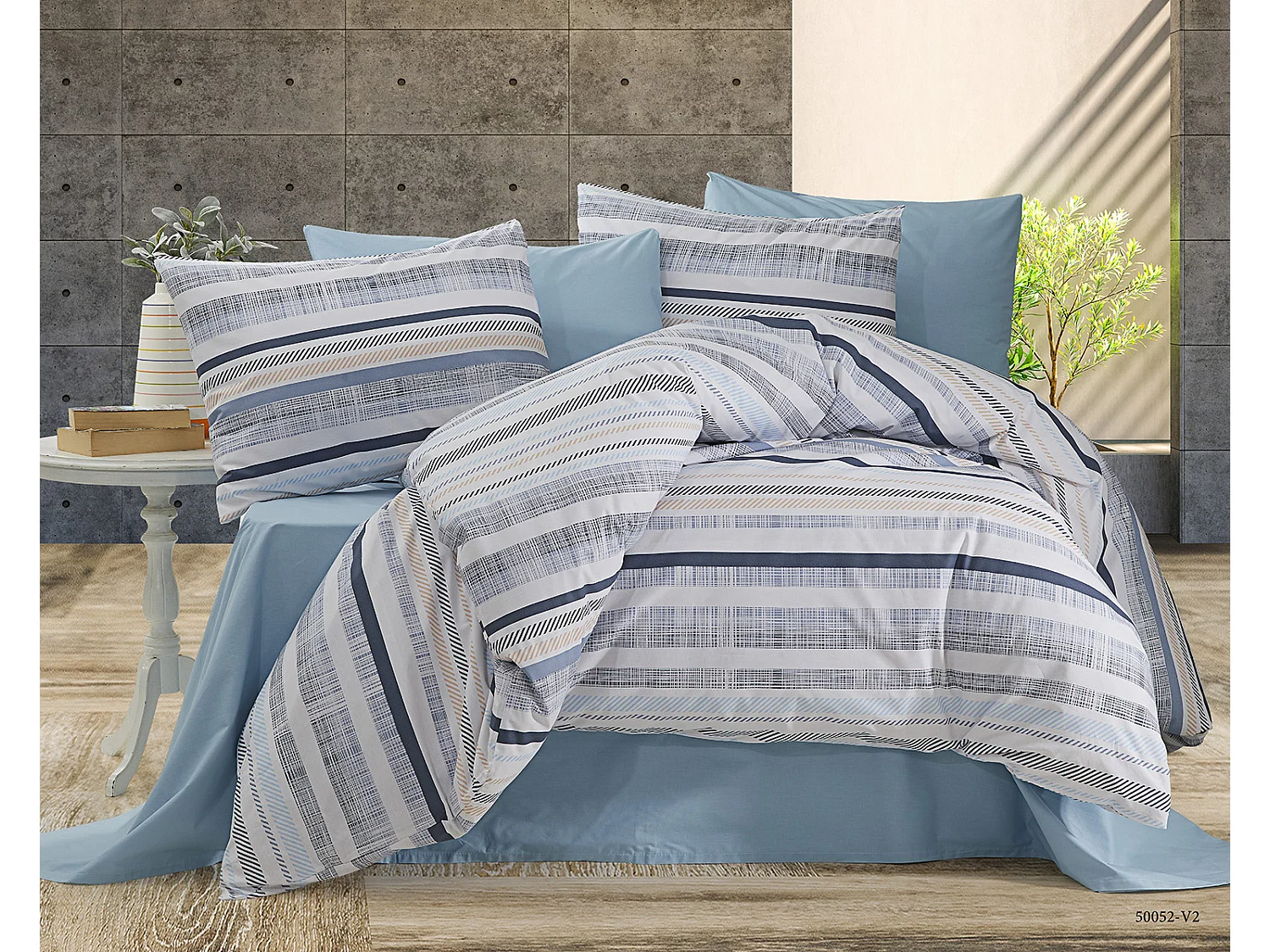 Set letto singolo 140x200 cm+ 1 federa 65x65 cm  100% cotone