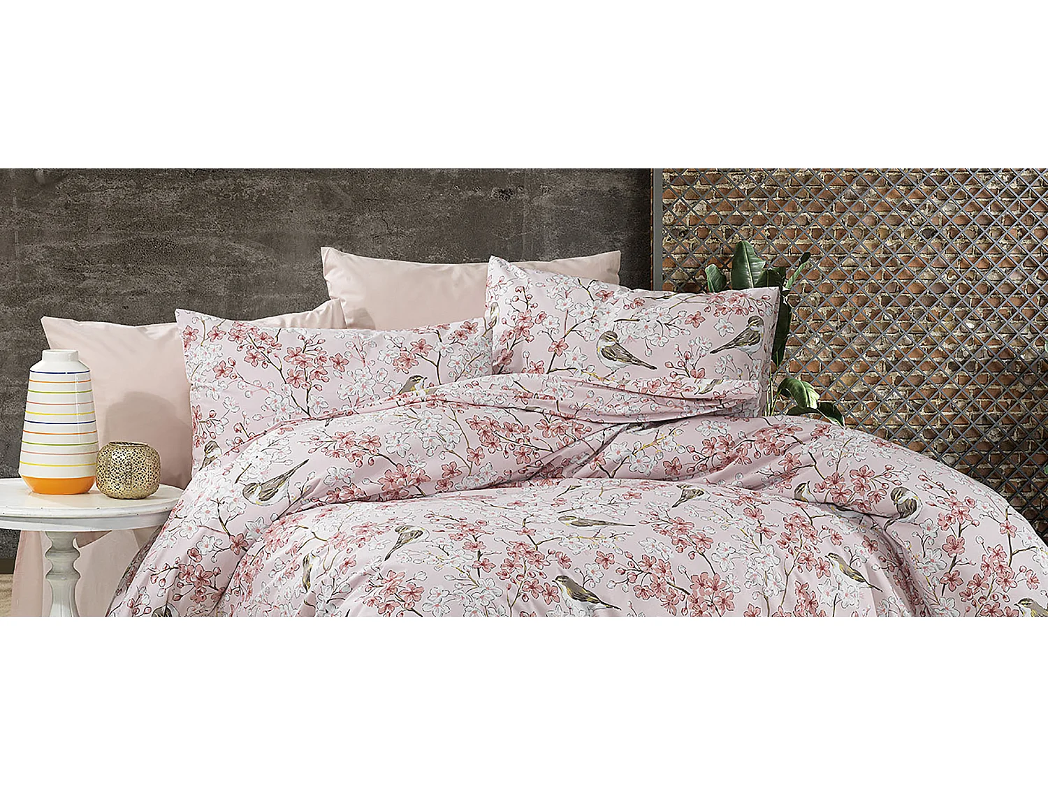 Parure de lit  2 personnes  240x220 cm coton imprimé