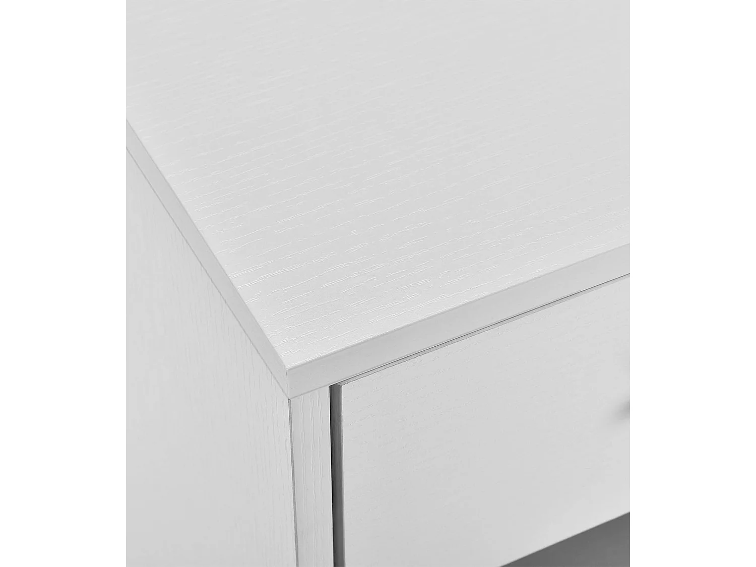 Mesita de noche de 48x40x40 cm con 1 cajón, espacio inferior abierto en blanco Silva