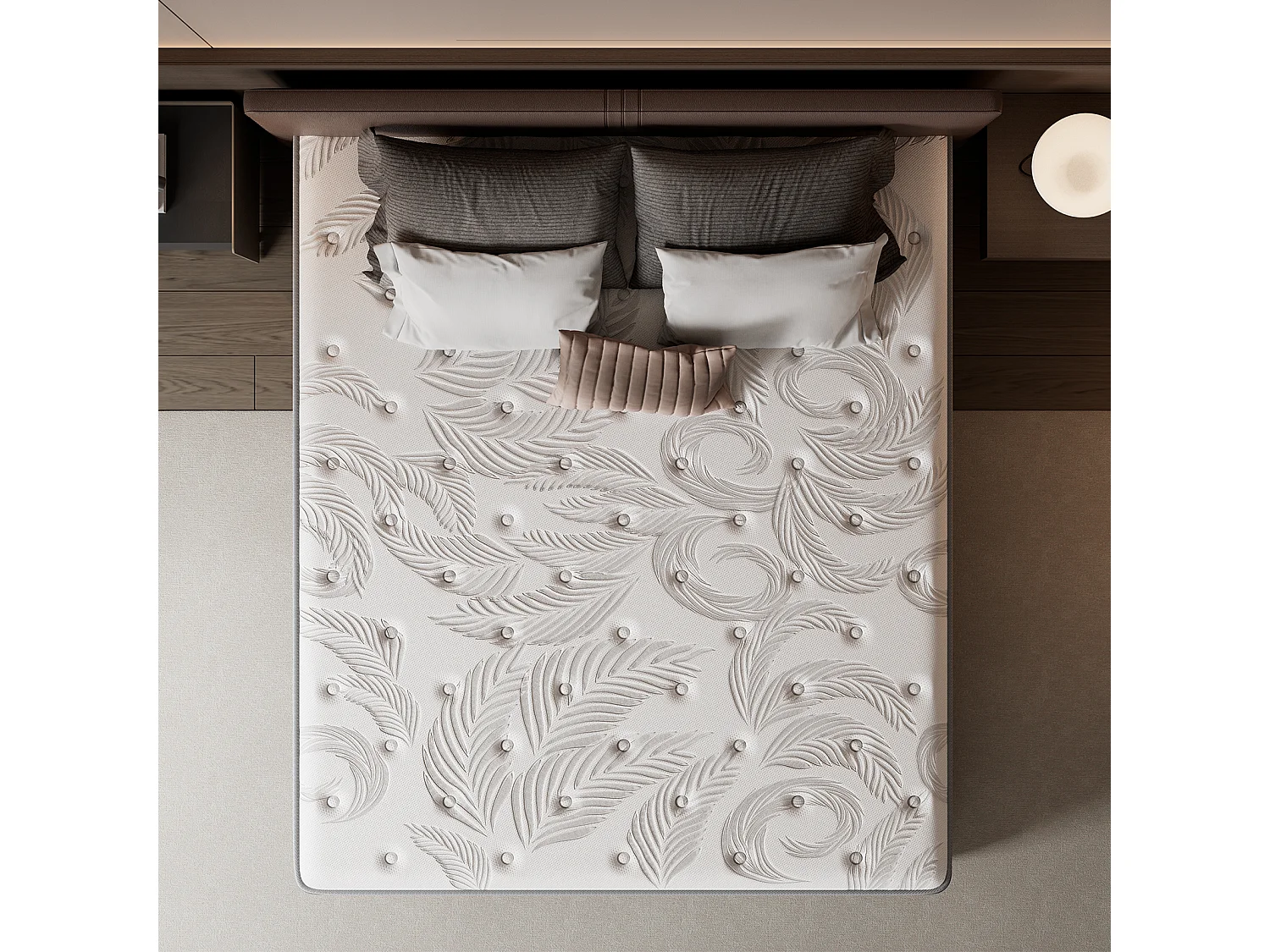 Colchón de 180 x 200 cm con muelles ensacados de 7 zonas, firmeza H3, espuma de confort de 22 cm de grosor, hipoalergénico - HOMAVO