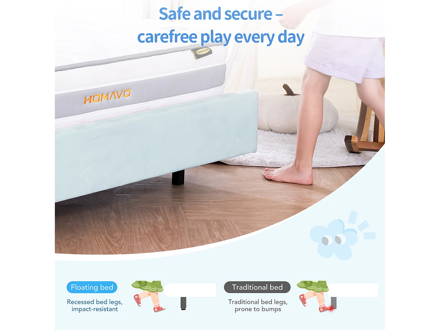 Letto per bambini 90x200 cm rosa, facile da montare, con LED multicolori e originale testiera a forma di nuvola