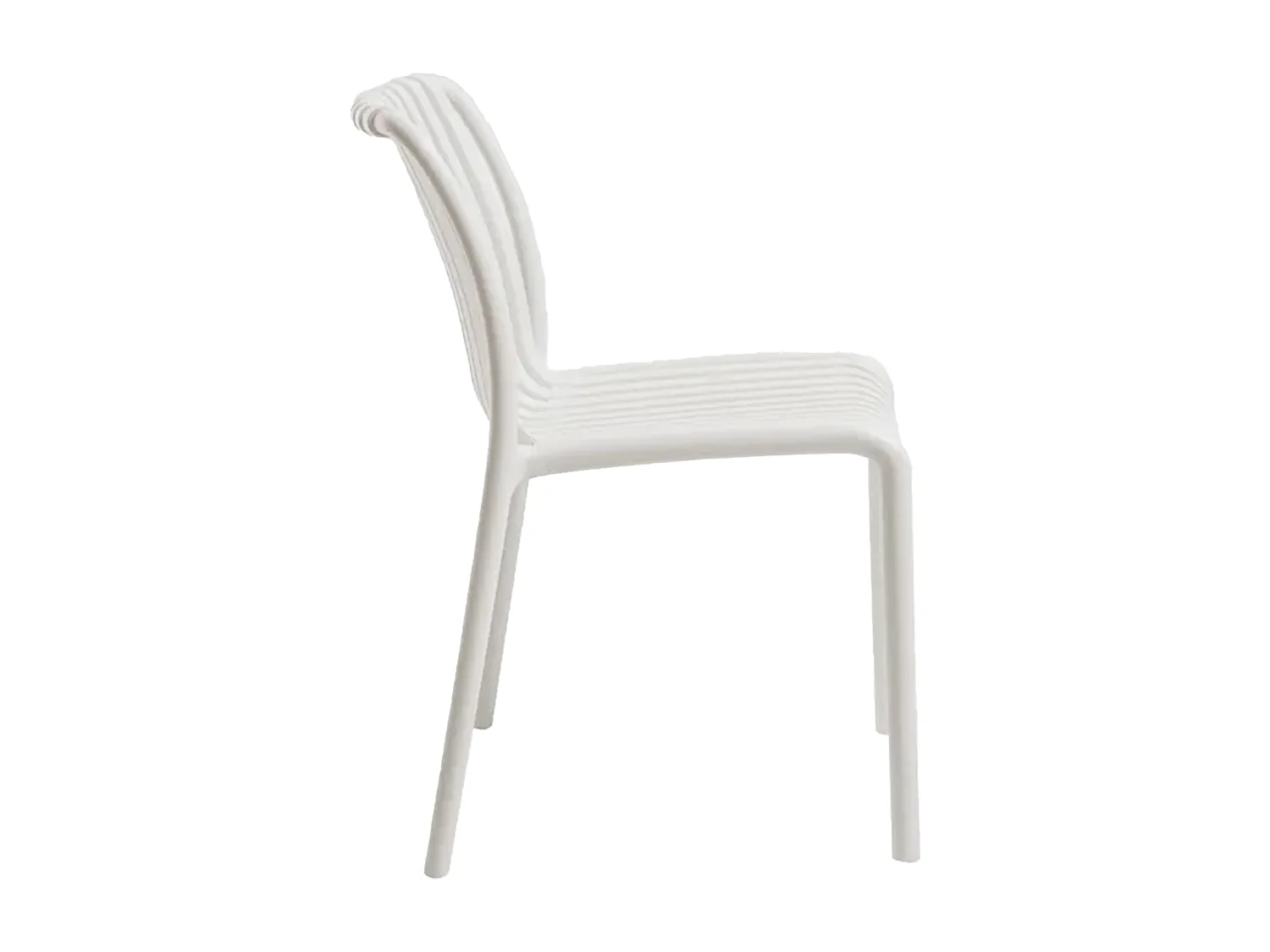 Pack de 4 sillas de 76x42x55 cm de polipropileno para interior y exterior blanco Solenia