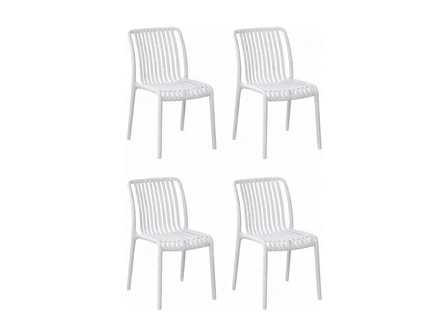 Pack de 4 sillas de 76x42x55 cm de polipropileno para interior y exterior blanco Solenia