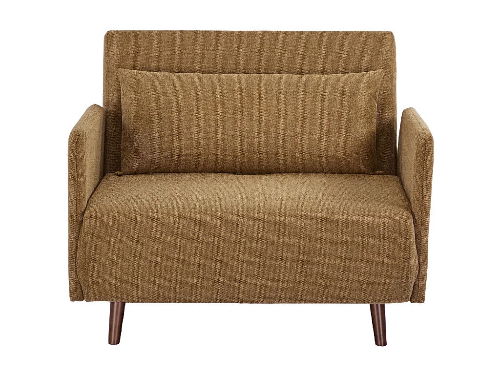 Belushi - Fauteuil convertible en tissu pieds bois foncé - Bronze