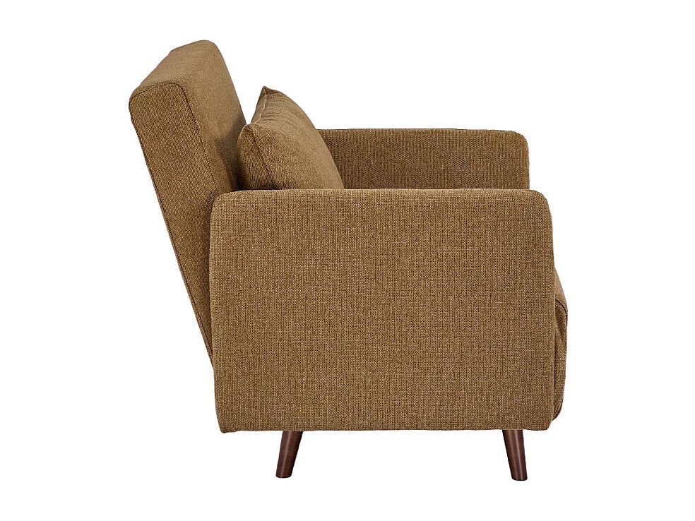 Belushi - Fauteuil convertible en tissu pieds bois foncé - Bronze