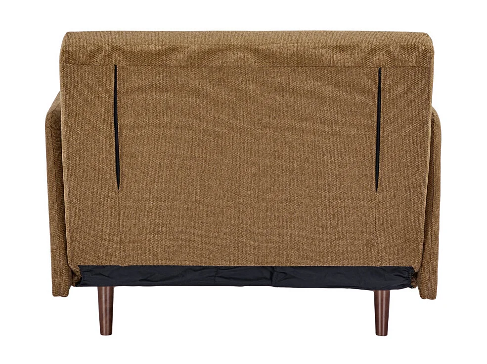Belushi - Fauteuil convertible en tissu pieds bois foncé - Bronze