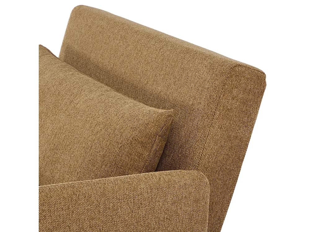 Belushi - Fauteuil convertible en tissu pieds bois foncé - Bronze