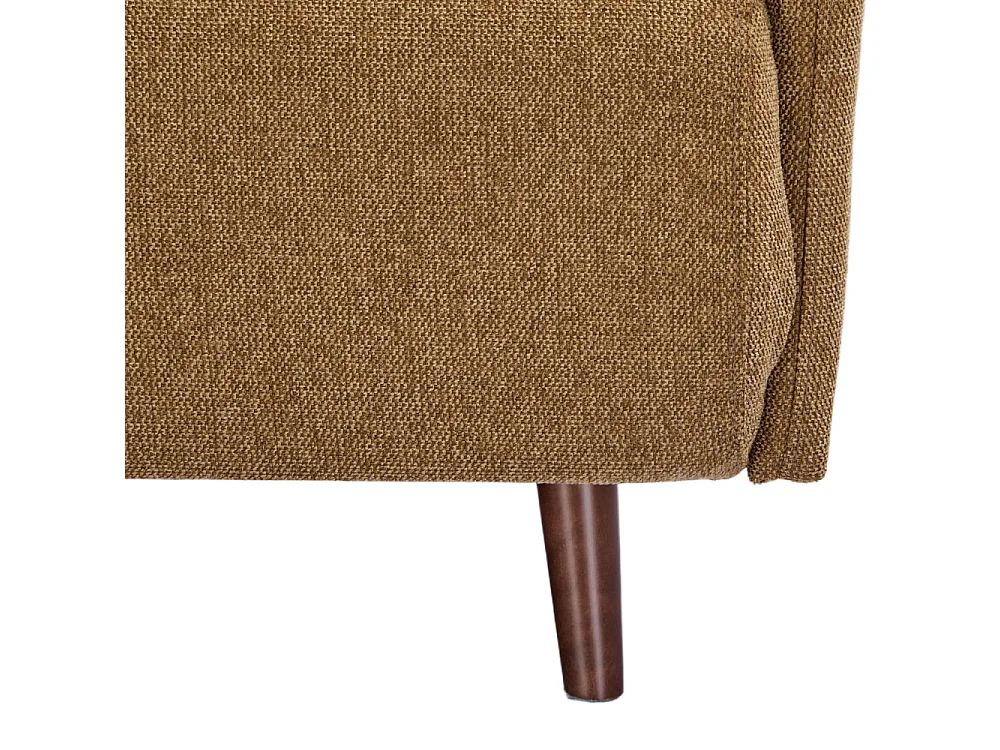 Belushi - Fauteuil convertible en tissu pieds bois foncé - Bronze